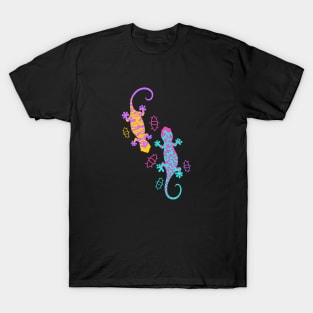 Hippie Colorful Lizards and Reptiles T-Shirt